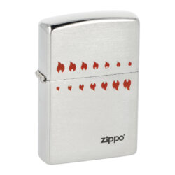 Zapalovač Zippo 200 ATC Flames, broušený - Benzínový zapalovač Zippo 200 ATC Flames. Kvalitní zapalovač Zippo v broušeném chromovém provedení je na přední straně zdobený malými gravírovanými plamínky a logem Zippo, které jsou vyplněné barvou. Zapalovač je dodávaný v originální krabičce s logem. Zapalovače Zippo nejsou při dodání naplněné benzínem. Originální příslušenství benzín Zippo, kamínky, knoty a vata do zapalovače Zippo, zajistí správné fungování benzínové zapalovače. Na mechanické závady zapalovače poskytuje Zippo doživotní záruku. Tuto záruku můžete uplatnit přímo u nás. Zapalovače jsou vyrobené v USA, Original Zippo® Bradford.