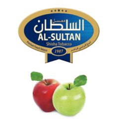 Tabák do vodní dýmky Al-Sultan 2 Apples (2), 50g/F - Tabák do vodní dýmky Al-Sultan 2 Apples s příchutí dvou druhů jablek. Tabáky Al-Sultan vyráběné v Jordánsku jsou známé svojí šťavnatostí, skvělou vůní, chutí a bohatým dýmem. Tabák do vodní dýmky je dodávaný v papírové krabičce po 50g.